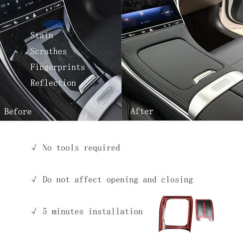 Compatible with Mercedes Benz GLC Leather Center Console Cover Resembling Original Trim Accessories Decoration Wrap Kit for 2023 2024 and Newer X254 GLC Class 300 260 200 (GLC Black) in Saudi Arabia
