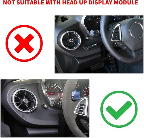 RAZPOY for Camaro Center Console Panel Trim, 3PCS Dashboard Panel Cover Compatible with 2016-2023 Chevy Camaro Interior Accessories, Carbon Fiber (Without HUD) in Kuwait