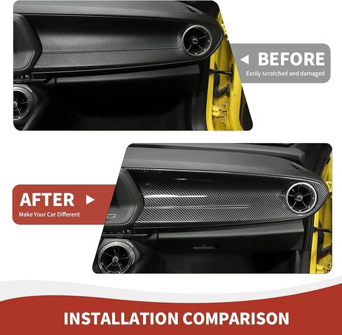 RAZPOY for Camaro Center Console Panel Trim, 3PCS Dashboard Panel Cover Compatible with 2016-2023 Chevy Camaro Interior Accessories, Carbon Fiber (Without HUD) in Kuwait