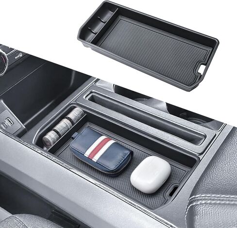 EDBETOS Center Console Tray for Ford F150 2021-2024 2025 2026 Adapter Pocket Insert Tray, F150 Cubby Cover Hidden Secret Storage w/Coin Holder (Fits Driver's Side Pocket,Not Fit Model w/Gear Lever) in Kuwait