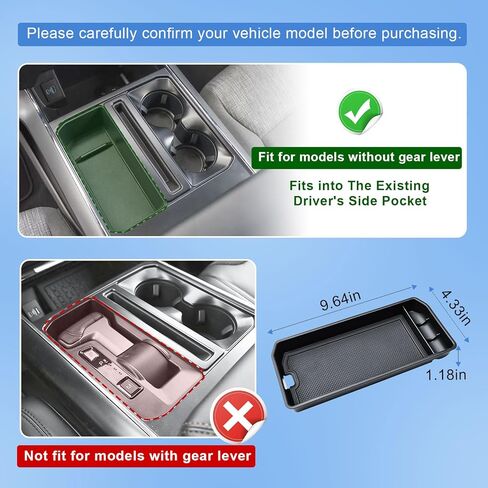 EDBETOS Center Console Tray for Ford F150 2021-2024 2025 2026 Adapter Pocket Insert Tray, F150 Cubby Cover Hidden Secret Storage w/Coin Holder (Fits Driver's Side Pocket,Not Fit Model w/Gear Lever) in Kuwait
