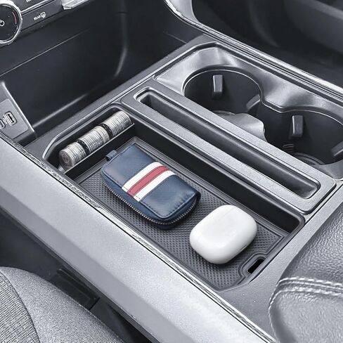 EDBETOS Center Console Tray for Ford F150 2021-2024 2025 2026 Adapter Pocket Insert Tray, F150 Cubby Cover Hidden Secret Storage w/Coin Holder (Fits Driver's Side Pocket,Not Fit Model w/Gear Lever) in Kuwait