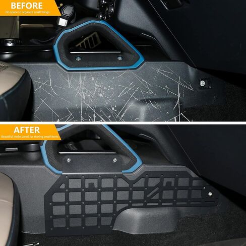 Molle Panel for 2021 2022 2023 2024 2025 Ford Bronco 2/4 Door Interior Accessories Center Console Storage Passenger Side Grid Plate Organizer Gear Shifter Right Side Hanging Steel Rack, Black in Kuwait