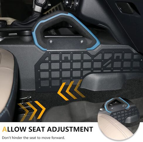 Molle Panel for 2021 2022 2023 2024 2025 Ford Bronco 2/4 Door Interior Accessories Center Console Storage Passenger Side Grid Plate Organizer Gear Shifter Right Side Hanging Steel Rack, Black in Kuwait