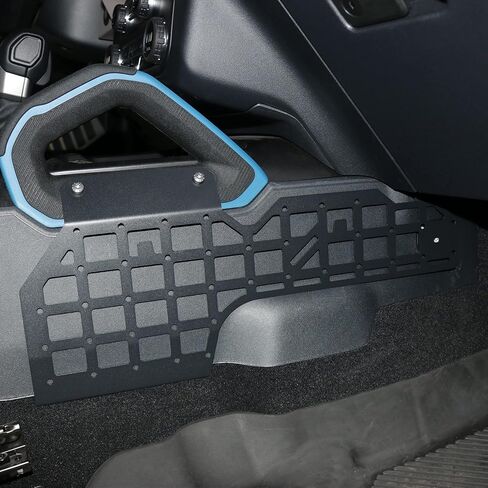 Molle Panel for 2021 2022 2023 2024 2025 Ford Bronco 2/4 Door Interior Accessories Center Console Storage Passenger Side Grid Plate Organizer Gear Shifter Right Side Hanging Steel Rack, Black in Kuwait