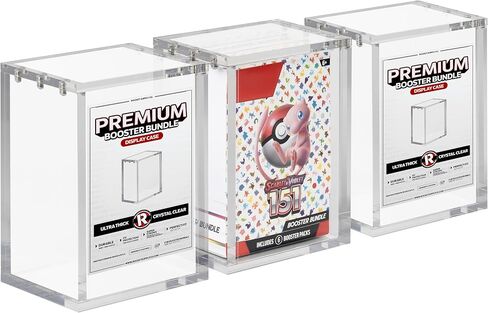 (3-Pack) Premium Booster Bundle Magnetic Acrylic Display Case | 8mm + 5mm Acrylic - (3-Pack) Booster Bundle (Tall: Ascended Heroes Through Chaos Rising) in Saudi Arabia