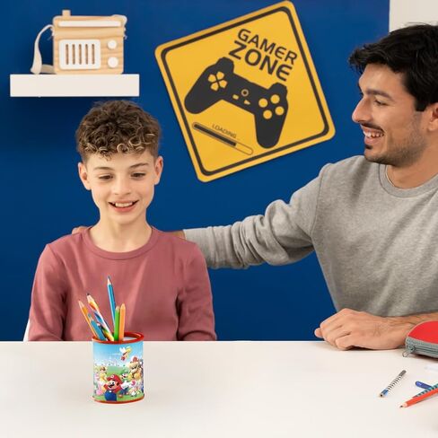 Ravensburger - كوب أقلام سوبر ماريو - أحجية الصور المقطوعة ثلاثية الأبعاد - منظم مكتب قابل للبناء يتميز برسومات ماريو المميزة - 54 قطعة بلاستيكية متينة - جودة ممتازة - ممتعة للأطفال والكبار in Kuwait