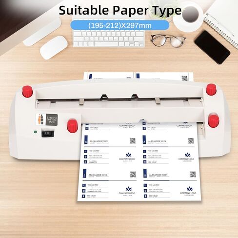 Electric Business Card Cutter for 3.5"x2" Standard-Size Cards, Automatic Business Card Cutter for Maximum Thickness 0.4mm Non-Laminated Coated Cardstock, 110V Card Cutter for Office and Print Shop in Saudi Arabia