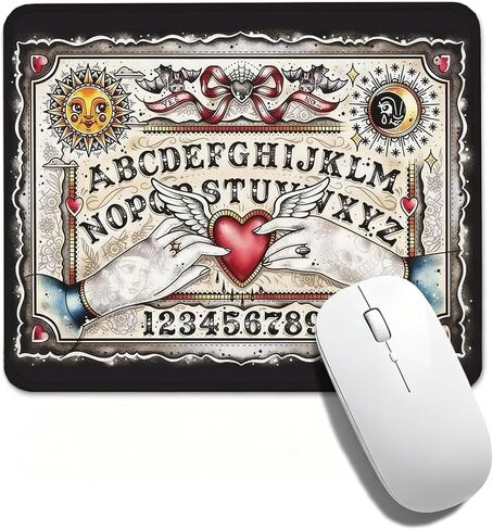 Gothic Tattoo Art Ouija Mouse Pad, 10.2×8.3 Inch Vintage Occult Desk Mat, Witchy Non-Slip Mat, Gift for Wiccans, Dark Decor Fans & Tattoo Lovers in Saudi Arabia