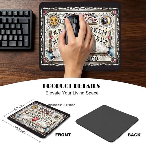 Gothic Tattoo Art Ouija Mouse Pad, 10.2×8.3 Inch Vintage Occult Desk Mat, Witchy Non-Slip Mat, Gift for Wiccans, Dark Decor Fans & Tattoo Lovers in Saudi Arabia