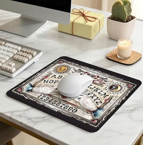 Gothic Tattoo Art Ouija Mouse Pad, 10.2×8.3 Inch Vintage Occult Desk Mat, Witchy Non-Slip Mat, Gift for Wiccans, Dark Decor Fans & Tattoo Lovers in Saudi Arabia