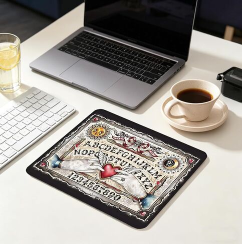Gothic Tattoo Art Ouija Mouse Pad, 10.2×8.3 Inch Vintage Occult Desk Mat, Witchy Non-Slip Mat, Gift for Wiccans, Dark Decor Fans & Tattoo Lovers in Saudi Arabia