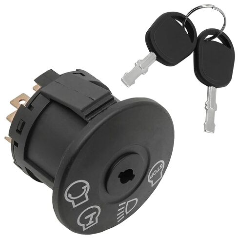 Caltric Rotary Ignition Switch Compatible with John Deere 102 105 107H 107S 108-14.5 125 135 14.542GS 145 155C 17.542HS 190C D100 D105 D110 D120 X145 X146R in Kuwait