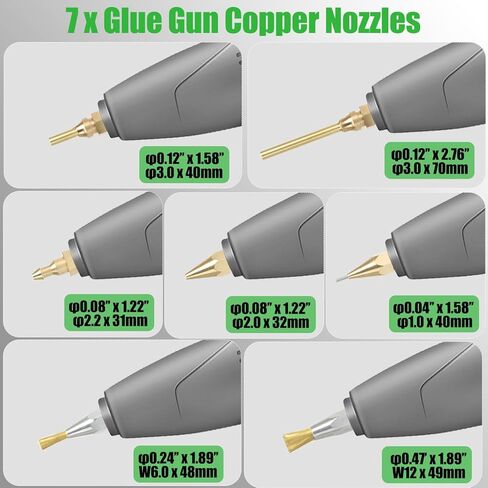 MONVICT Full Size Hot Glue Gun with 7 Copper Nozzles,120W Dual Temperature Switching, 3 Silicone Finger Covers, Corded Detachable Cord Use Stand-Up Base Anti-drip for Art DIY Craft repair in Saudi Arabia