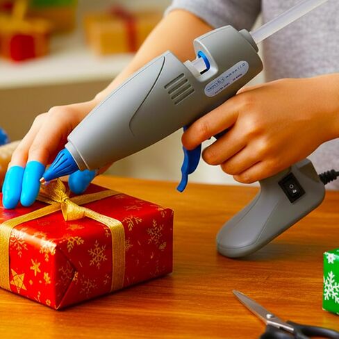 MONVICT Full Size Hot Glue Gun with 7 Copper Nozzles,120W Dual Temperature Switching, 3 Silicone Finger Covers, Corded Detachable Cord Use Stand-Up Base Anti-drip for Art DIY Craft repair in Saudi Arabia