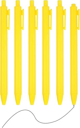 PATIKIL 6 Pack Retractable Pens 0.5mm, Black Gel Ink Pens Retractable Ballpoint Pen Fine Point Smooth Writing Cute for Office Home Supplies Journaling Notebook, Dark Yellow in Kuwait