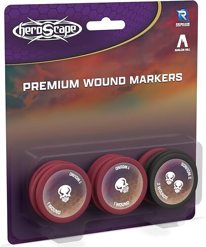 Renegade Game Studios Heroscape Premium Wound Markers - 12 Piece Token Set, 1 & 2 Wound Health Tracking in Kuwait