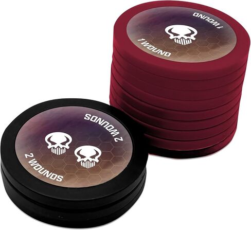 Renegade Game Studios Heroscape Premium Wound Markers - 12 Piece Token Set, 1 & 2 Wound Health Tracking in Kuwait