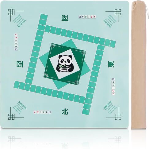 Mahjong Mats for Table, 31.5 x 31.5 Inch, 3mm Thick Waterproof Non-Slip Noise Reducing with Carry Bag for Board Games, Tile Games, Blackjack Poker, Dominoes for Playing Card (Light Blue) in Saudi Arabia