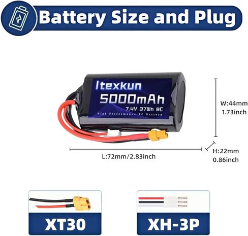 Radiomaster tx16s Battery 7.4V 5000mAh 8C Lion Battery xt30 Plug for RadioMaster TX12 TX16s TX18 Transmitter Remote Controller in Saudi Arabia