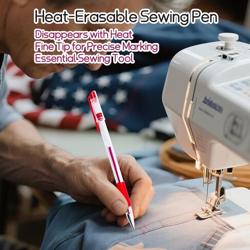 Heat Erasable Sewing pen | 4 Pens + 60 Multi-Color Refills | Disappearing Ink for Quilting, Embroidery, Precise Marking | Sewing & Quilting Accessories Gift Set in Saudi Arabia