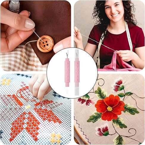 4 PCS Needle Threader,2 in 1 Needle Threaders for Hand Sewing,Seam Ripper for Sewing,Automatic Needle Threader for Hand Sewing,Embroidery in Saudi Arabia