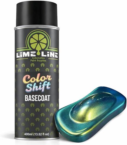 طلاء رش LiME Line للسيارات، طلاء أساسي من اليوريثان متغير اللون من الحرباء - لمسة نهائية مع نظام Clearcoat مزدوج اللمعان 2K (حرباء (أخضر + أرجواني + أزرق)) in Kuwait