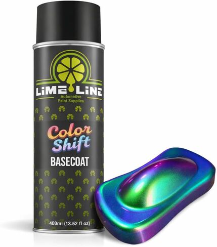 طلاء رش LiME Line للسيارات، طلاء أساسي من اليوريثان متغير اللون من الحرباء - لمسة نهائية مع نظام Clearcoat مزدوج اللمعان 2K (حرباء (أخضر + أرجواني + أزرق)) in Kuwait