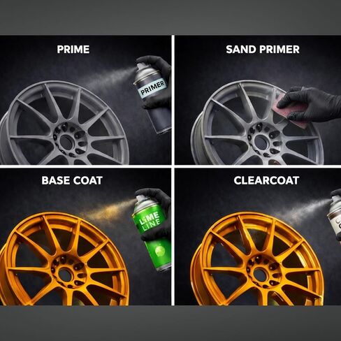 طلاء رش LiME Line للسيارات، طلاء أساسي من اليوريثان متغير اللون من الحرباء - لمسة نهائية مع نظام Clearcoat مزدوج اللمعان 2K (حرباء (أخضر + أرجواني + أزرق)) in Kuwait