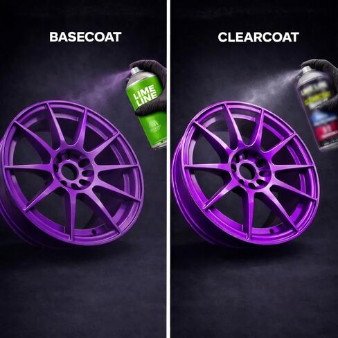 طلاء رش LiME Line للسيارات، طلاء أساسي من اليوريثان متغير اللون من الحرباء - لمسة نهائية مع نظام Clearcoat مزدوج اللمعان 2K (حرباء (أخضر + أرجواني + أزرق)) in Kuwait