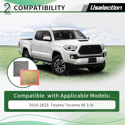 فلتر هواء محرك المقصورة مع طقم الكربون المنشط لسيارة Toyota Tacoma V6 3.5L (2016-2023)، يستبدل 88508-04010، 178010P100، 178010S020، 87139YZZ09 in Kuwait