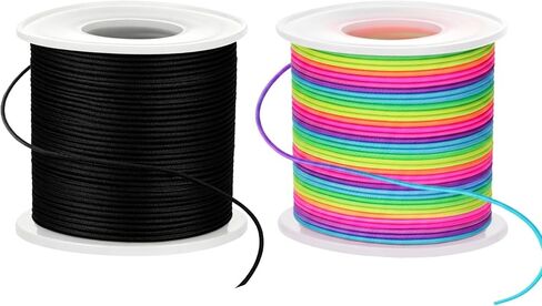 4 Rolls Stretchy Bracelet String, 660FT Elastic String Cord for Bracelets, 1mm Elastic Thread for Bracelets Jewelry Making Necklaces Beading Craft (2 Black, 2 White) in Kuwait