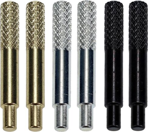 WE Games Cribbage Board Pegs Metal, Set of 6 Machined Cribbage Pegs Unique, 3 Colors (Brass, Silver & Black) Felt Pouch for Travel, Bulk Cribbage Pegs, Classic Board Games for Adults in Kuwait