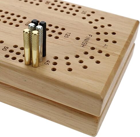 WE Games Cribbage Board Pegs Metal, Set of 6 Machined Cribbage Pegs Unique, 3 Colors (Brass, Silver & Black) Felt Pouch for Travel, Bulk Cribbage Pegs, Classic Board Games for Adults in Kuwait
