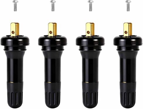 4 PCS TPMS 20008 Tire Valve Stem Set, Rubber Snap-in Tubeless Tire Pressure Sensor Valve Stems, Tires Valves Stem Core Valves Caps Replacement Kit Fits Most Standard Vehicle, Car Accessories in Saudi Arabia