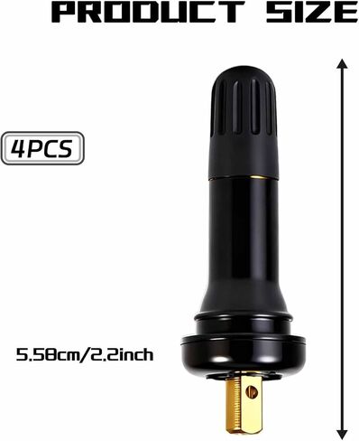 4 PCS TPMS 20008 Tire Valve Stem Set, Rubber Snap-in Tubeless Tire Pressure Sensor Valve Stems, Tires Valves Stem Core Valves Caps Replacement Kit Fits Most Standard Vehicle, Car Accessories in Saudi Arabia
