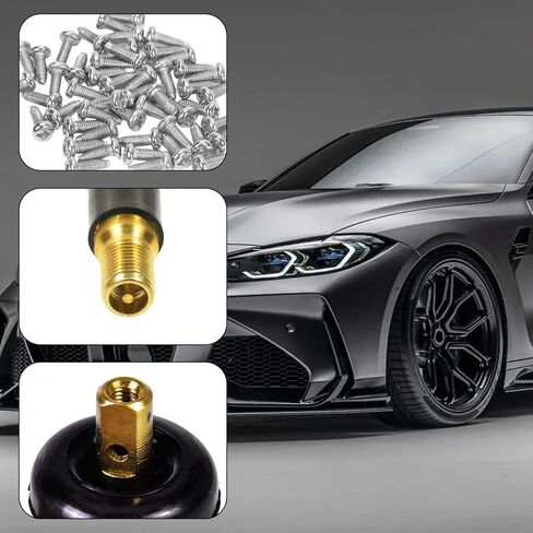 4 PCS TPMS 20008 Tire Valve Stem Set, Rubber Snap-in Tubeless Tire Pressure Sensor Valve Stems, Tires Valves Stem Core Valves Caps Replacement Kit Fits Most Standard Vehicle, Car Accessories in Saudi Arabia