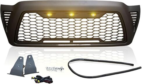 Toyota Tacoma Front Grille Assembly 2016-2023 Black Honeycomb Grill with 4 LED Lights Direct Replacement Upper Grille in Saudi Arabia
