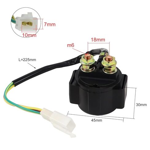 FLYPIG Starter Solenoid Relay for 50cc-125cc GY6 يستبدل 35860-MCA-A61 35850-MCA-003 0452761 لهوندا ياماها سوزوكي بولاريس تاوتاو ATV رباعية سكوتر Go Kart Dirt Bike Coolster Apollo Baja Roketa Sunl in Kuwait