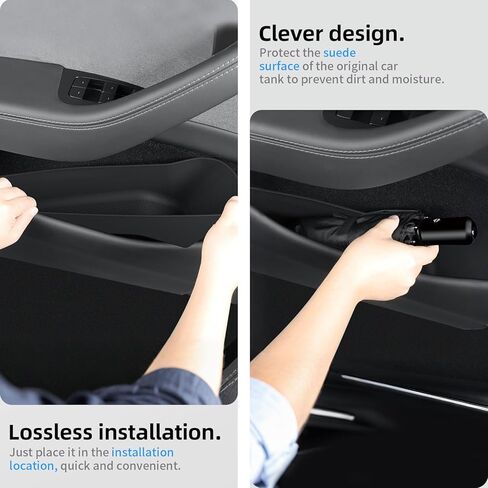 4 قطع صينية تنظيم الباب لـ 2025 2026 Tesla Model Y Juniper Door Side Pocket صندوق تخزين TPE مقاوم للماء ومضاد للانزلاق ملحقات داخلية (أمامية وخلفية) in Kuwait