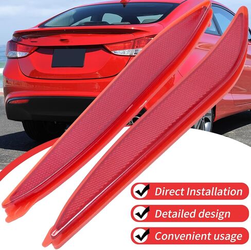 92405-3X000 Rear Bumper Reflector Set, Replacement for Hyundai Elantra 2011-2013 Sedan, Replaces 92406-3X000 in Saudi Arabia