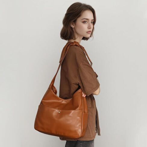 Hobo Bags for Women Slouchy Tote Bag Soft Casual PU Leather Shoulder Purses Work Everyday Handbags in Saudi Arabia