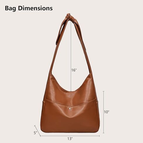 Hobo Bags for Women Slouchy Tote Bag Soft Casual PU Leather Shoulder Purses Work Everyday Handbags in Saudi Arabia
