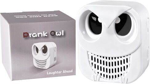 آلة المؤثرات الصوتية المفعّلة بحركة Prank Owl - أكثر من 360 نكتة للأب وأصوات مرحة - ألعاب نكتة نهائية وعملية لحفلات المكتب المنزلي - هدايا مضحكة لتحفيز الضحك، باللون الأبيض in Kuwait