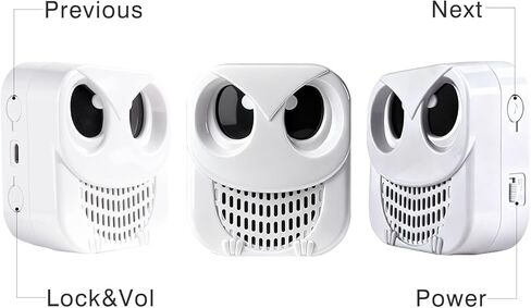 Prank Owl Motion Activated Sound Effects Machine - 360+ Dad Jokes and Hilarious Sounds - Ultimate Gag & Practical Joke Toys for Home Office Party - Laugh Trigger Funny Gifts, White in Kuwait