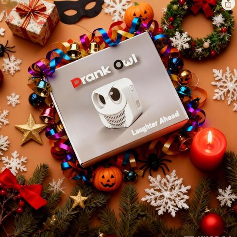 آلة المؤثرات الصوتية المفعّلة بحركة Prank Owl - أكثر من 360 نكتة للأب وأصوات مرحة - ألعاب نكتة نهائية وعملية لحفلات المكتب المنزلي - هدايا مضحكة لتحفيز الضحك، باللون الأبيض in Kuwait