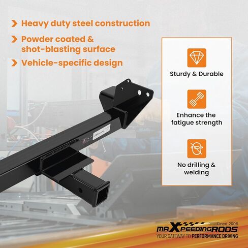 وصلة ربط المقطورة الأمامية maxpeedingrods، جهاز استقبال 2 بوصة مع غطاء وصلة مطاطية، وصلة سحب تناسب Ford F-250 F-350 F-450 Super Duty 2017-2026 in Kuwait
