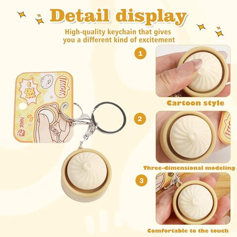 2 Pcs Dumpling Fidget Toys Fidget Keychain, Cute 3D Printed Sensory Clicker Toys Mini Sensory Toy Anxiety and Stress Relief for Adults in Saudi Arabia