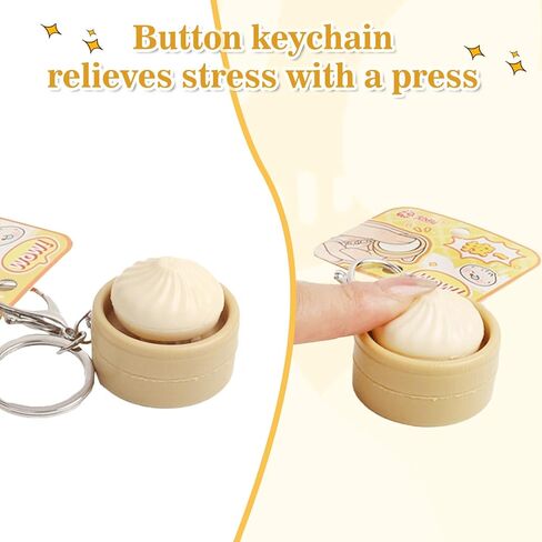2 Pcs Dumpling Fidget Toys Fidget Keychain, Cute 3D Printed Sensory Clicker Toys Mini Sensory Toy Anxiety and Stress Relief for Adults in Saudi Arabia