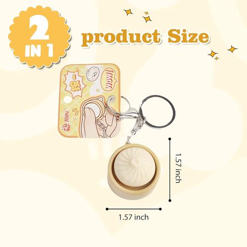 2 Pcs Dumpling Fidget Toys Fidget Keychain, Cute 3D Printed Sensory Clicker Toys Mini Sensory Toy Anxiety and Stress Relief for Adults in Saudi Arabia